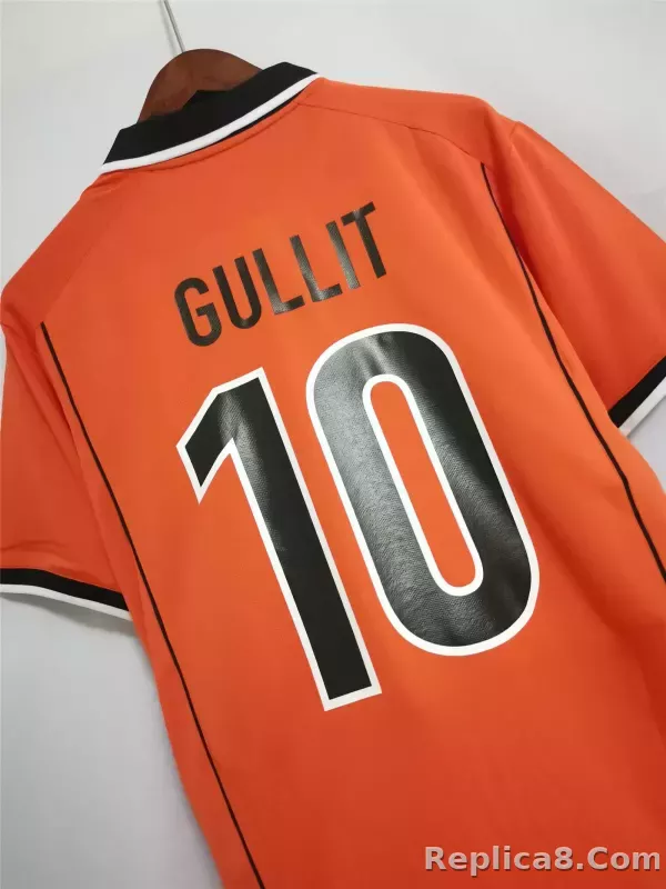 1998 Netherlands  Home World Cup Retro Jersey - detail