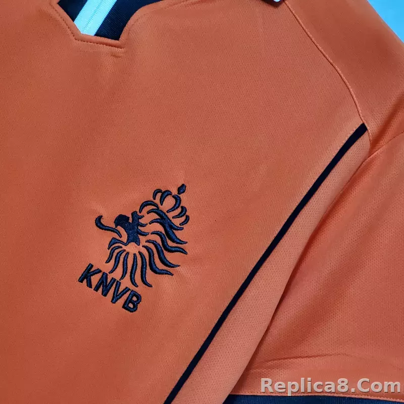 1998 Netherlands  Home World Cup Retro Jersey - detail