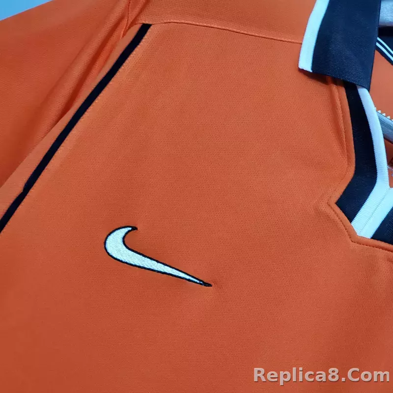 1998 Netherlands  Home World Cup Retro Jersey - detail
