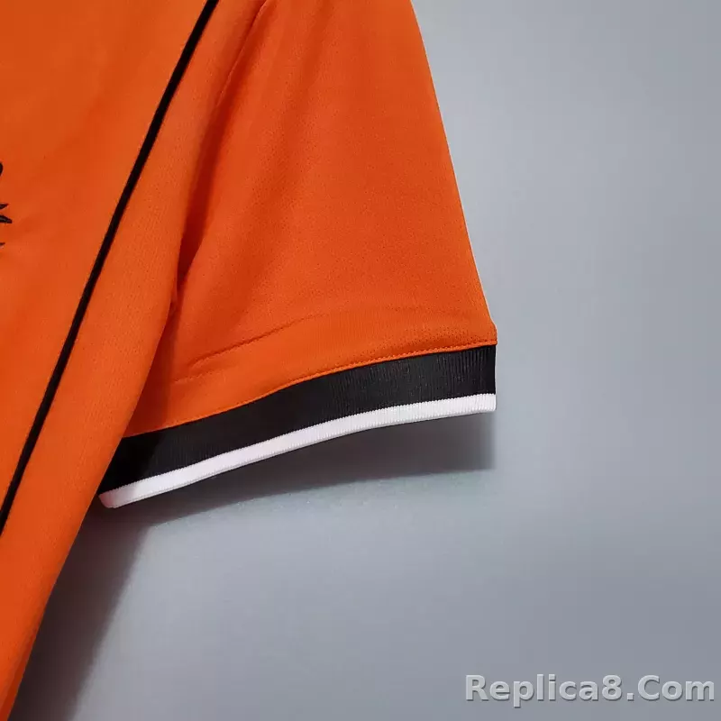 1998 Netherlands  Home World Cup Retro Jersey - detail