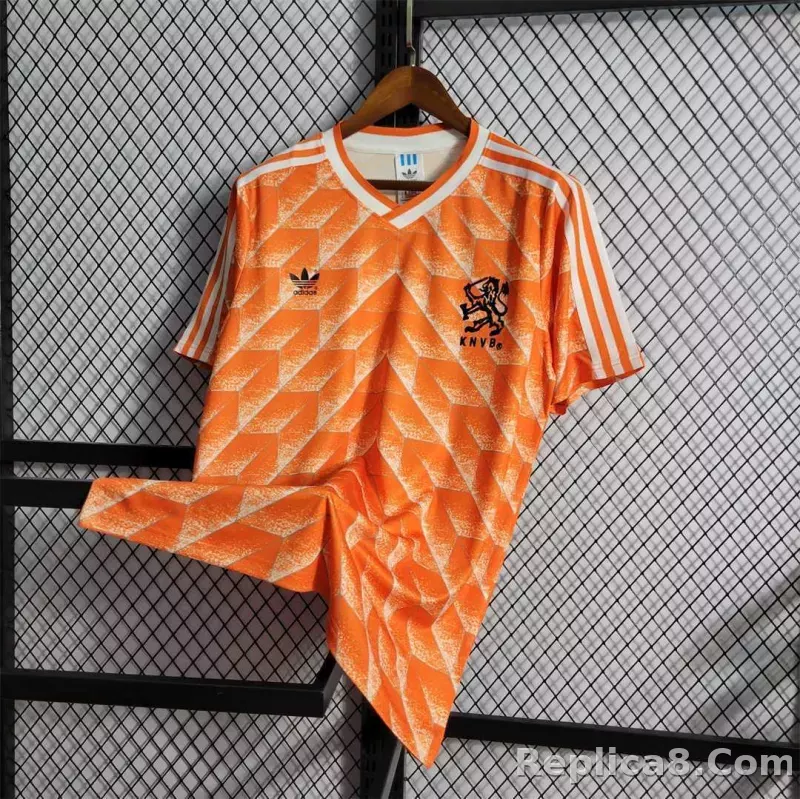 1988 Netherlands  Home World Cup Retro Jersey - detail