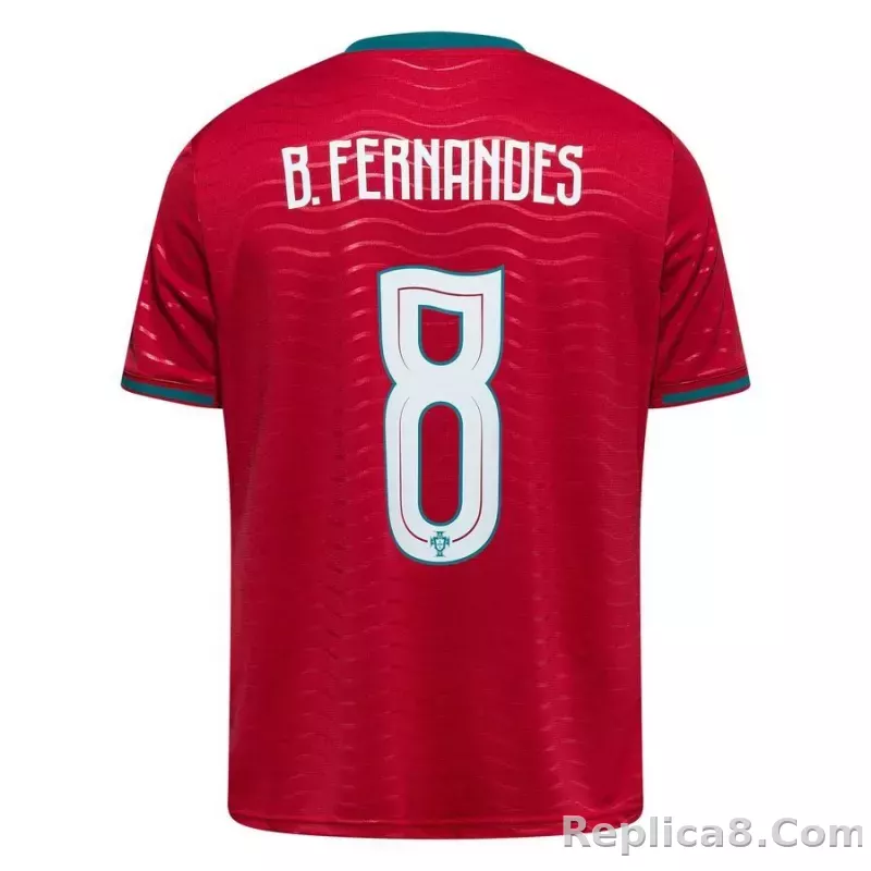 Portugal Home Shirt World Cup 2026 B. FERNANDES 8 - detail