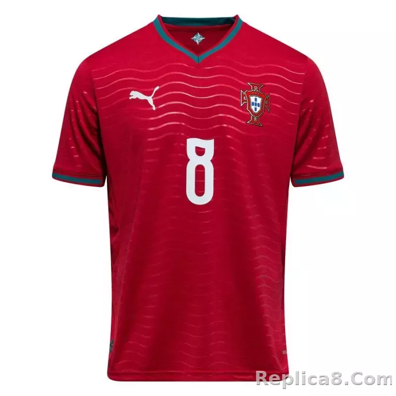 Portugal Home Shirt World Cup 2026 B. FERNANDES 8 - detail