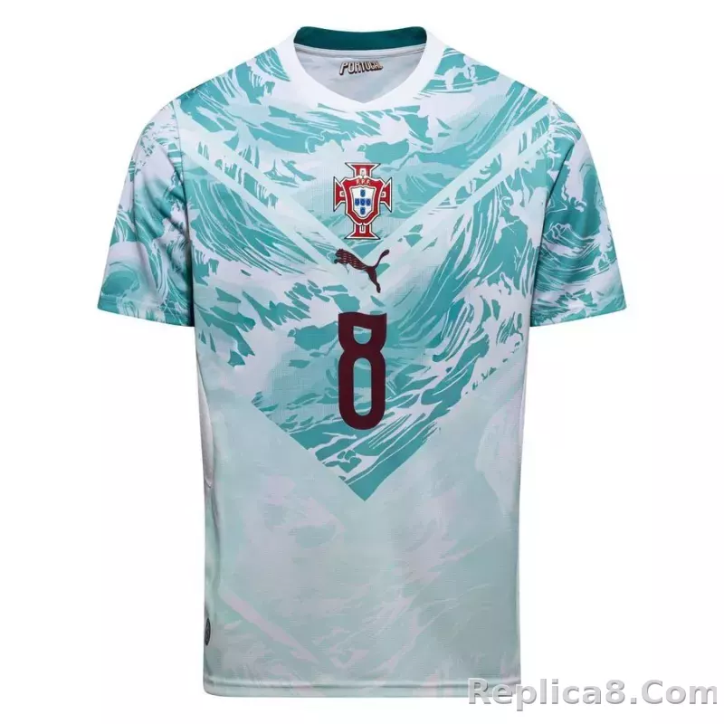 Portugal Away Shirt World Cup 2026 B. FERNANDES 8 - detail