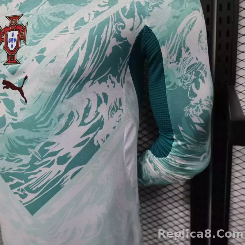2026 Portugal  Away World Cup Soccer Jersey Player Version Long Sleeve - detail
