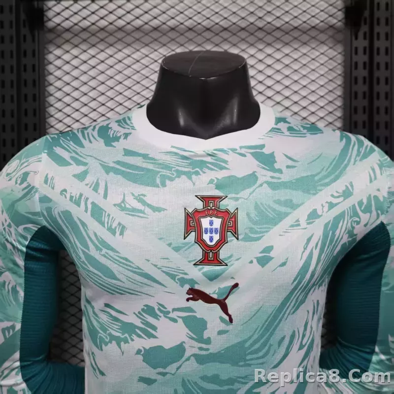 2026 Portugal  Away World Cup Soccer Jersey Player Version Long Sleeve - detail