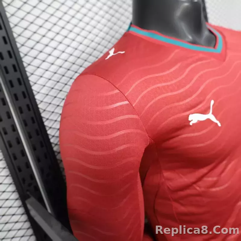 2026 Portugal  Home World Cup Soccer Jersey Player Version Long Sleeve - detail