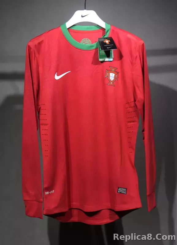 2012 Portugal  Euro Cup Home Retro Jersey Player Edtion Long Sleeve