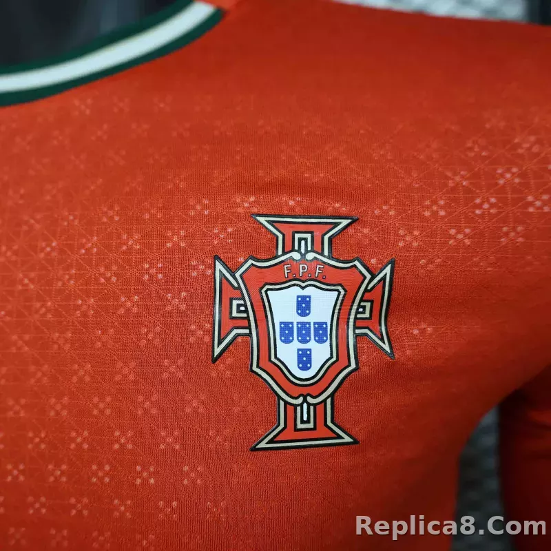 2025 Portugal  Home Soccer Jersey Player Version Long Sleeve - detail
