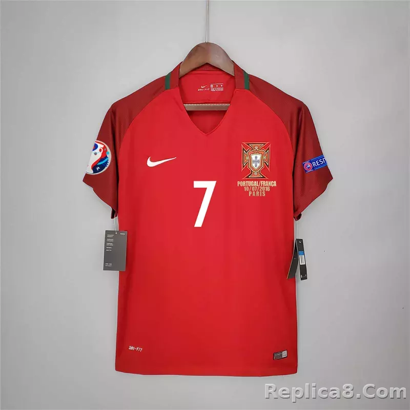 2016 Portugal  Euro Cup Home Retro Jersey - detail