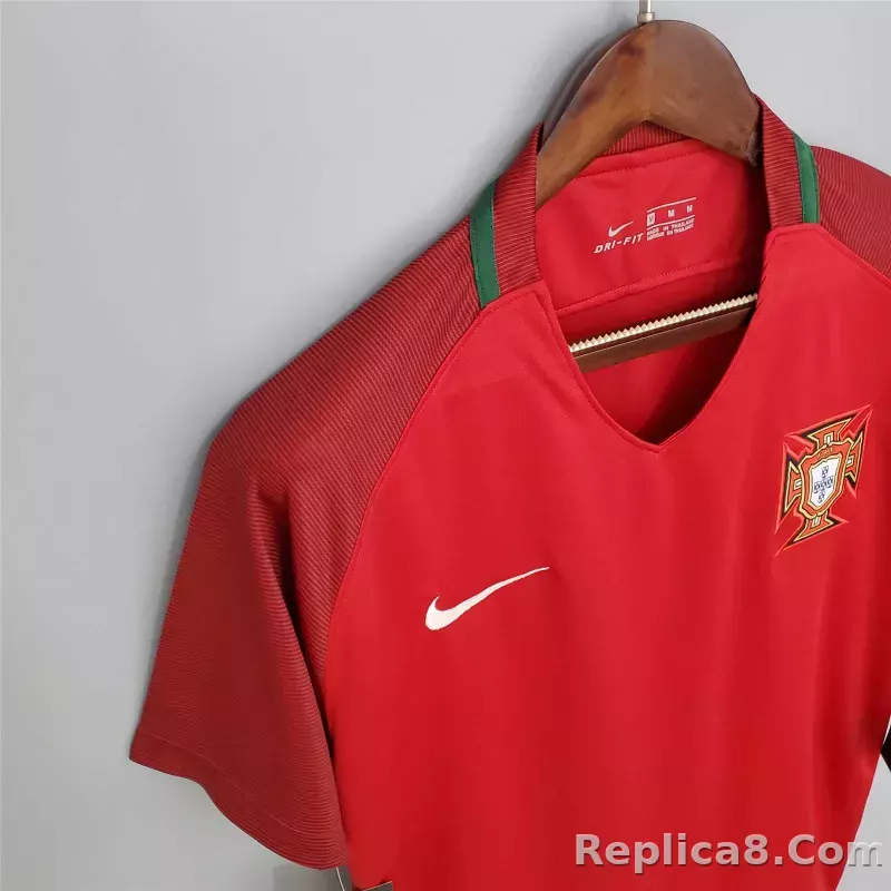 2016 Portugal  Euro Cup Home Retro Jersey - detail