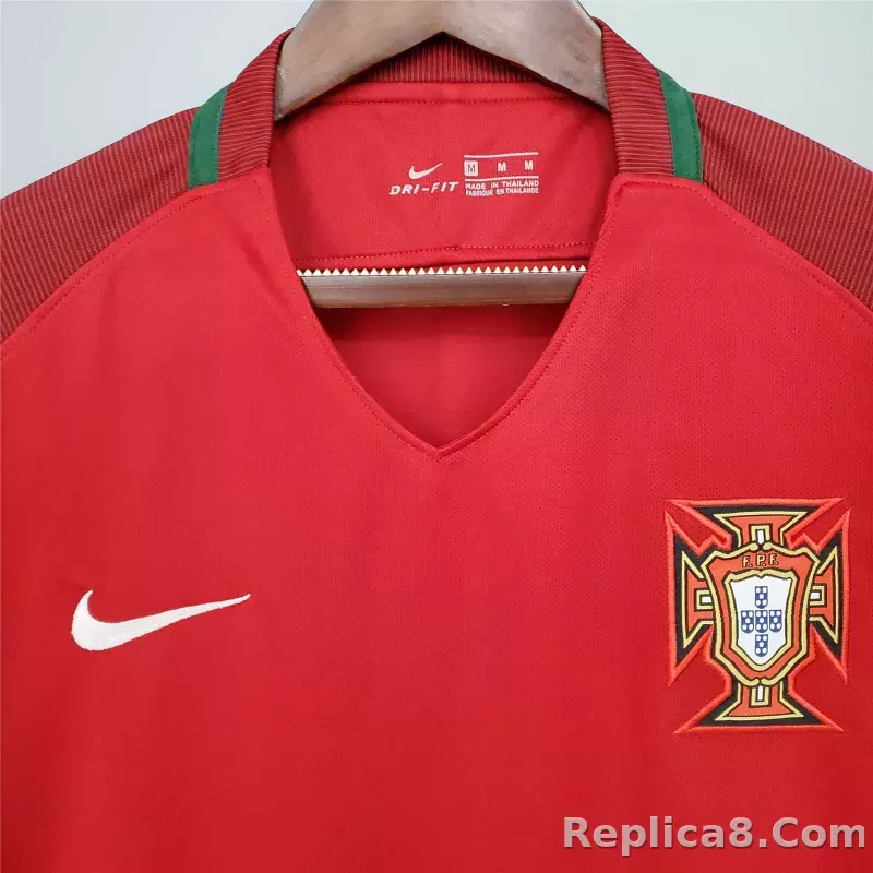 2016 Portugal  Euro Cup Home Retro Jersey - detail