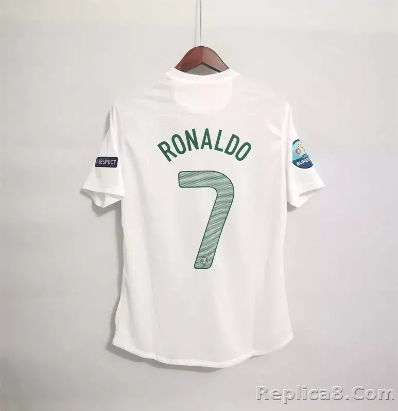 2012 Portugal Ronaldo #7  Euro Cup Away Retro Jersey