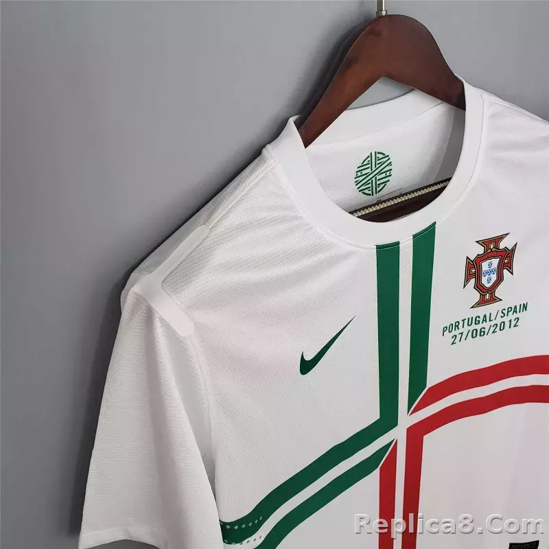 2012 Portugal Ronaldo #7  Euro Cup Away Retro Jersey - detail