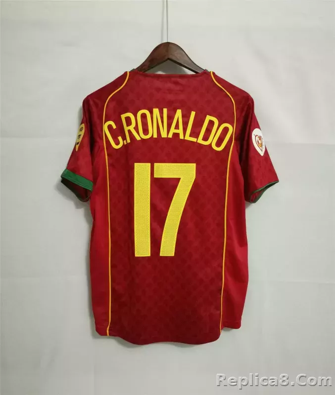 2004 Portugal  Euro Cup Home Retro Jersey - detail