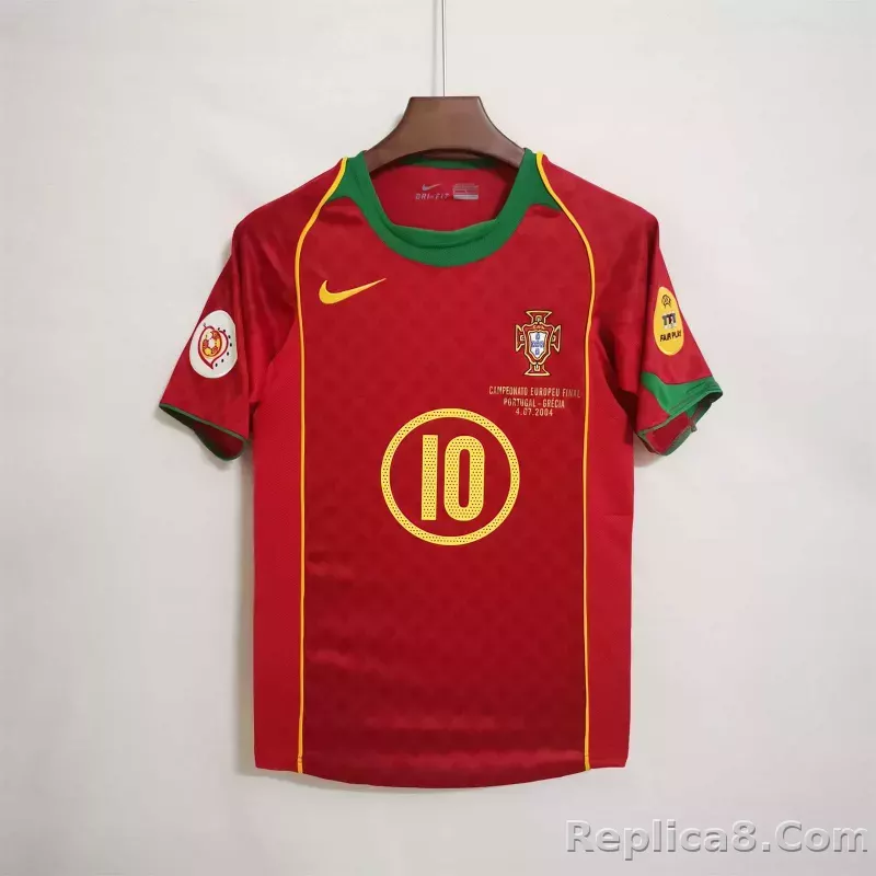 2004 Portugal  Euro Cup Home Retro Jersey - detail