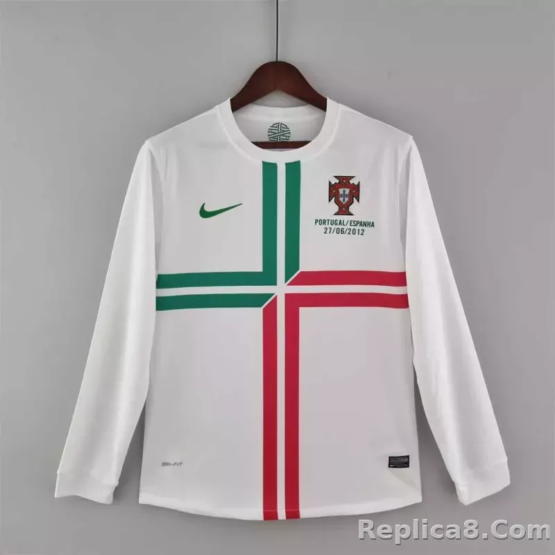 2012 Portugal  Euro Cup Away Retro Jersey Long Sleeve