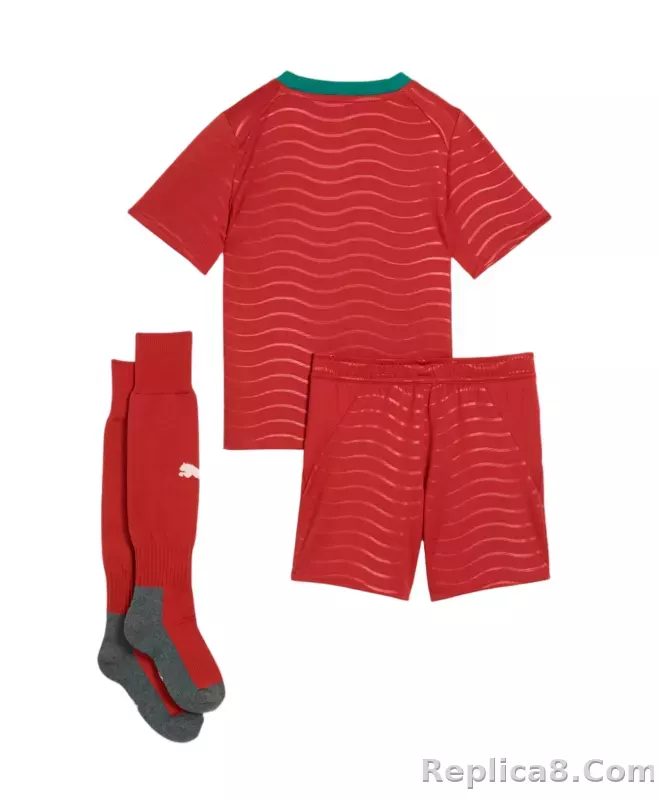 2026 Portugal Home World Cup Full Soccer Kids Kit Jersey+Shorts+Socks - detail