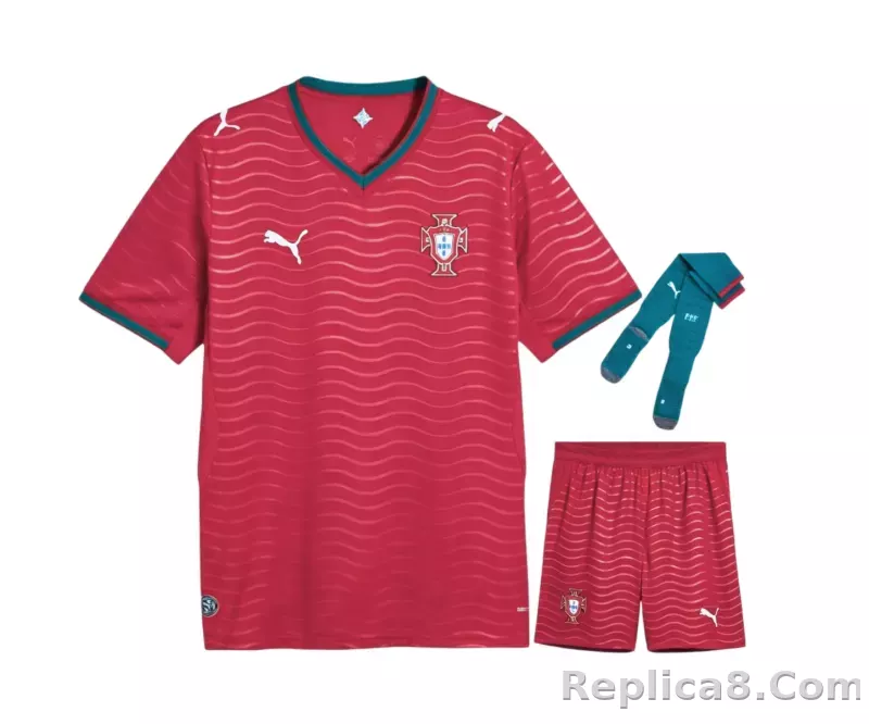 2026 Portugal Home World Cup Soccer Full Kit Jersey+Shorts+Socks