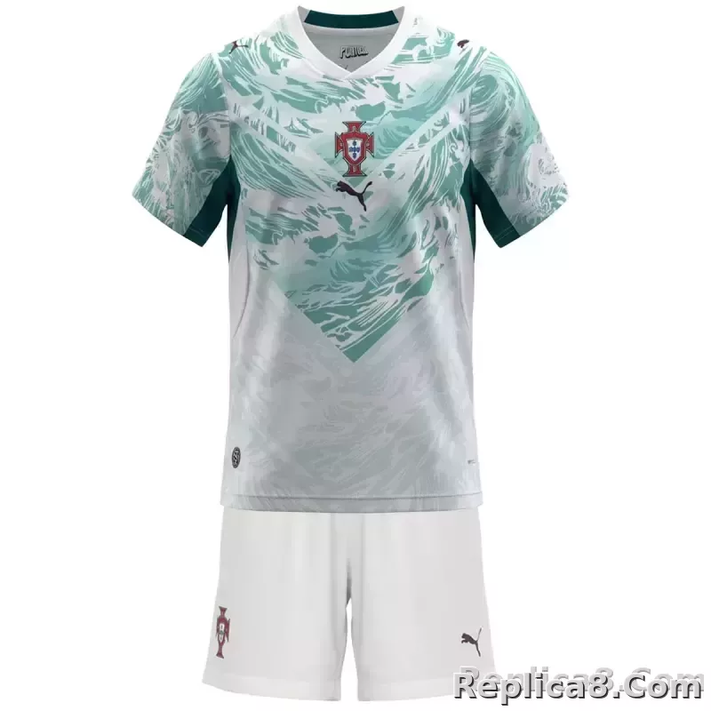 2026 Portugal Away World Cup Soccer Full Kids Kit Jersey+Shorts+Socks - detail