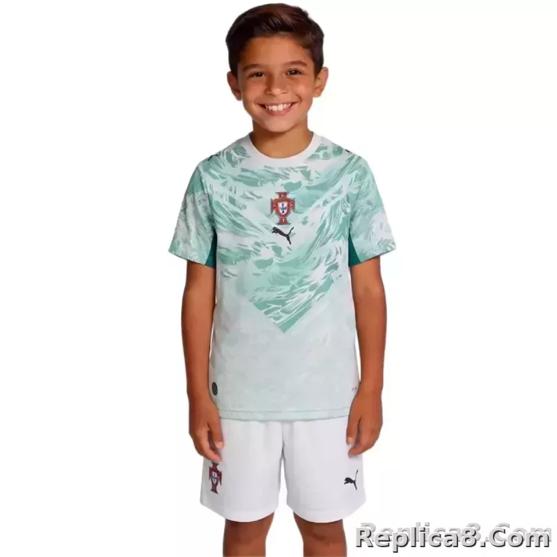 2026 Portugal Away World Cup Soccer Full Kids Kit Jersey+Shorts+Socks - detail