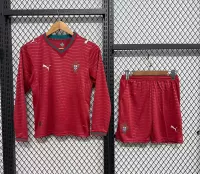 2026 Portugal Home World Cup Soccer Kids Long Sleeve Kit Jersey+Shorts - view 1