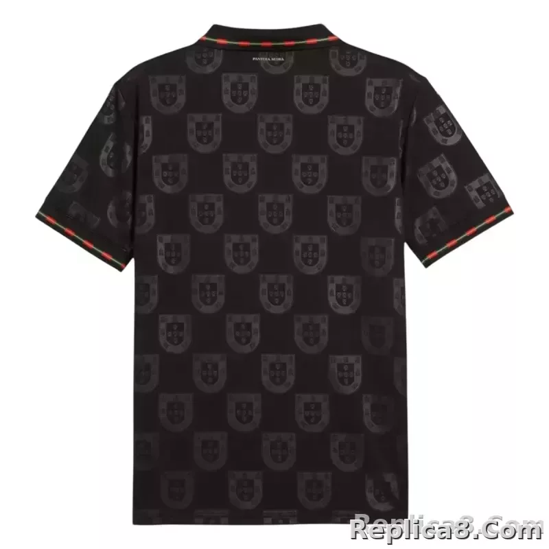2026 Portugal 'Black Panther' Special Edition Soccer Kit Jersey+Shorts - detail