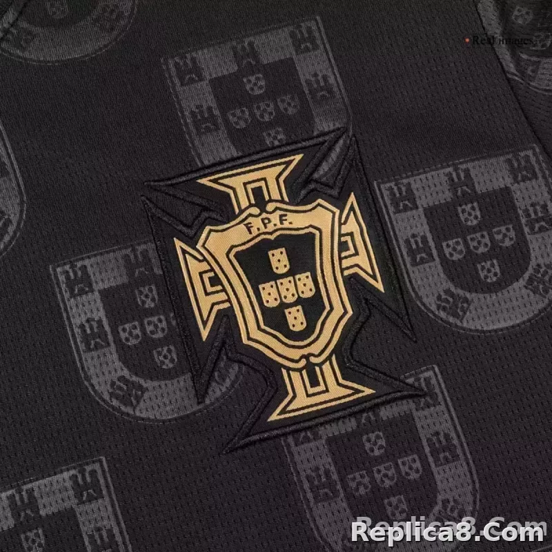 2026 Portugal 'Black Panther' Special Edition Soccer Kit Jersey+Shorts - detail