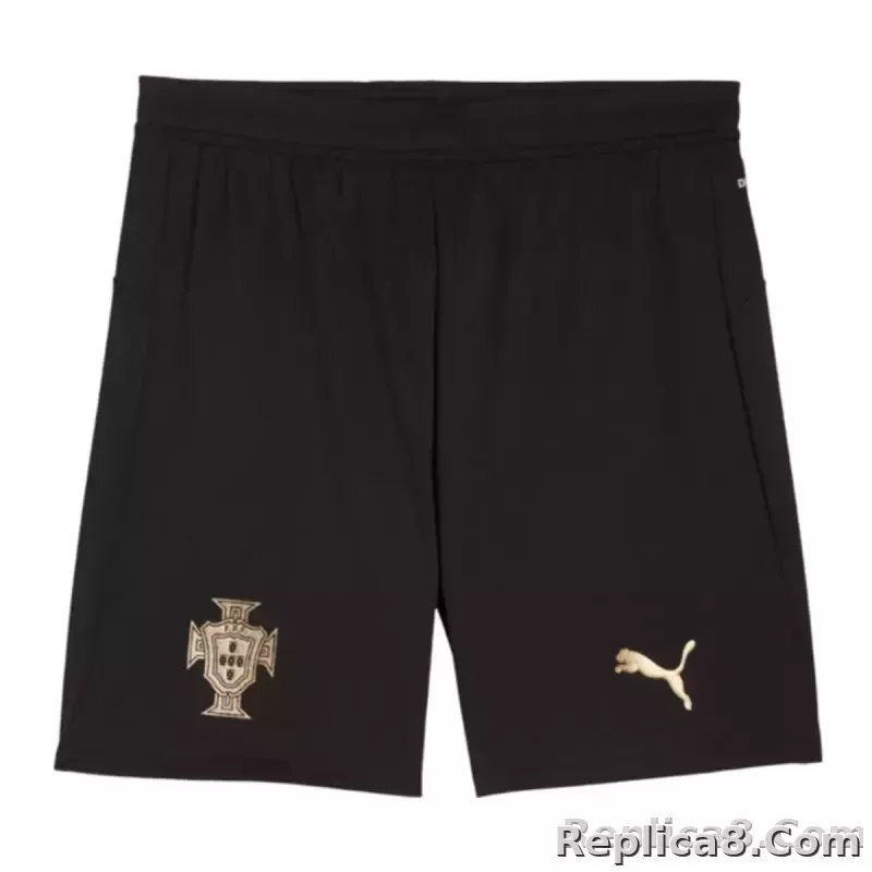 2026 Portugal 'Black Panther' Special Edition Soccer Kit Jersey+Shorts - detail
