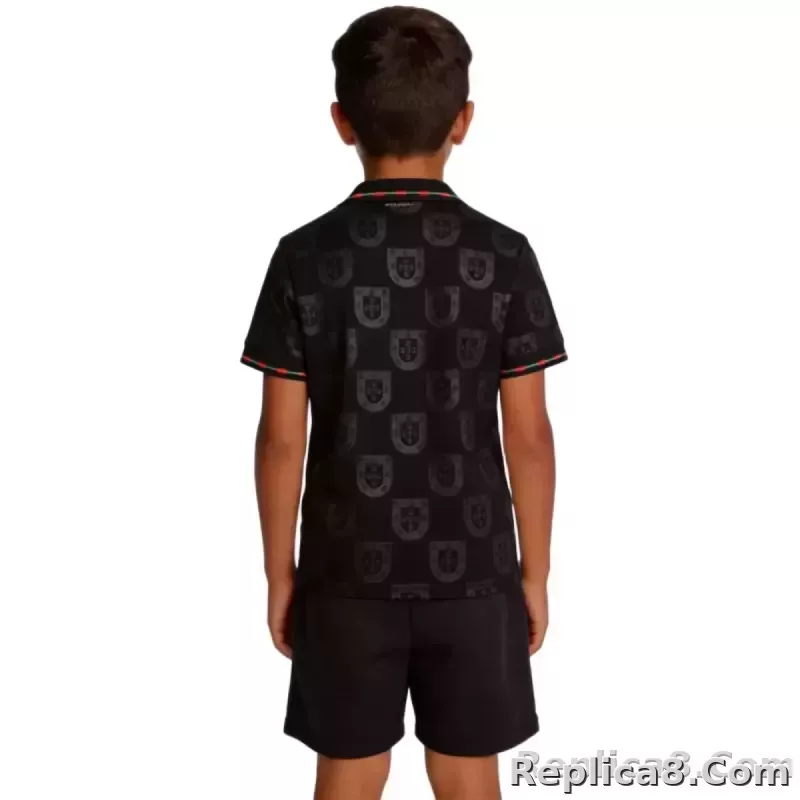 2026 Portugal 'Black Panther' Special Edition Kids Kit Jersey+Shorts - detail