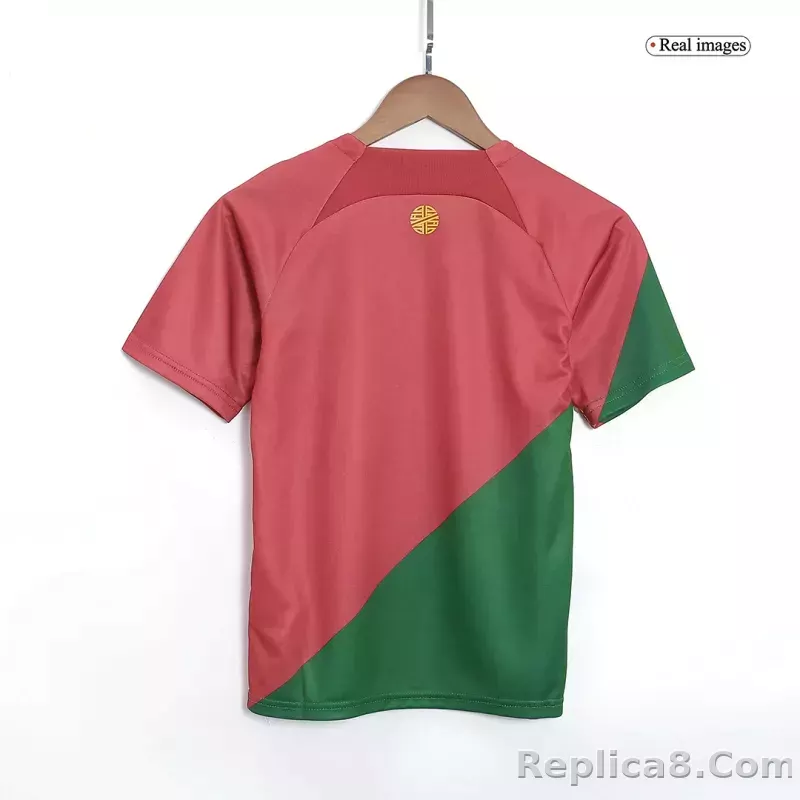 2022 Portugal World Cup Home Soccer Kids Kit Jersey+Shorts - detail