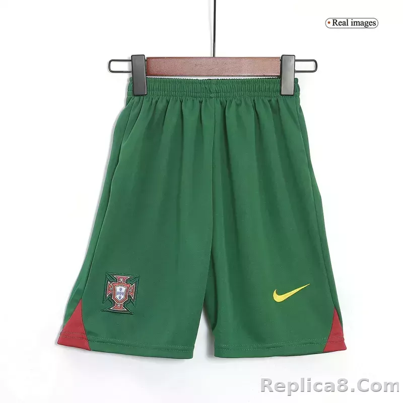2022 Portugal World Cup Home Soccer Kids Kit Jersey+Shorts - detail