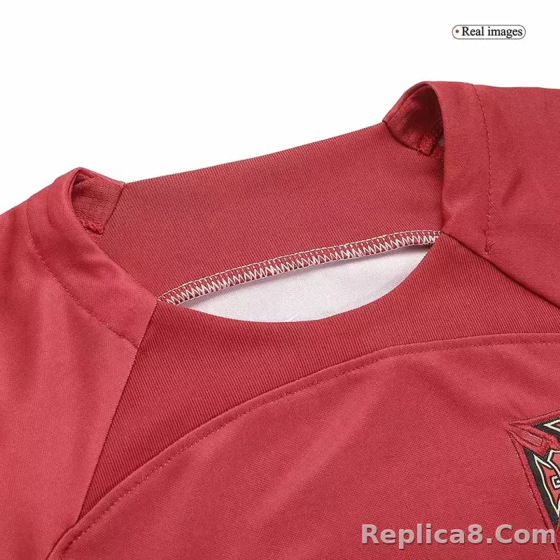 2022 Portugal World Cup Home Soccer Kids Kit Jersey+Shorts - detail