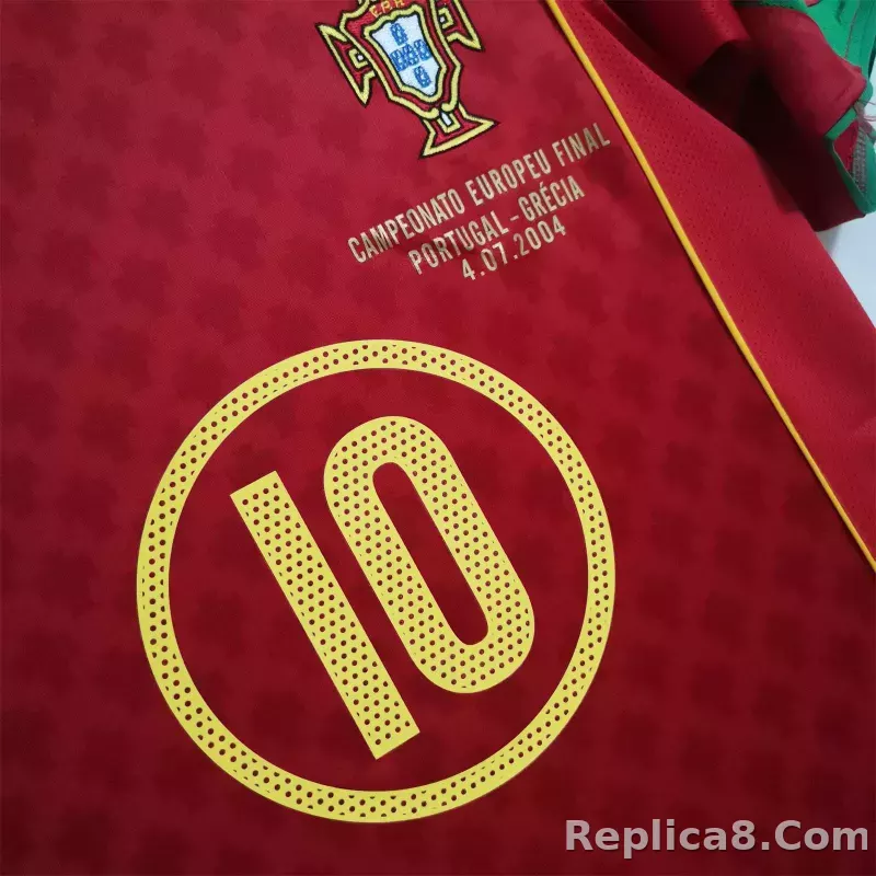 2004 Portugal C.Ronaldo #17 Euro Cup Home Retro Jersey - detail
