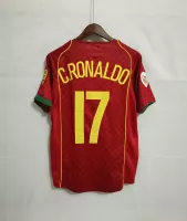 2004 Portugal C.Ronaldo #17 Euro Cup Home Retro Jersey - view 1