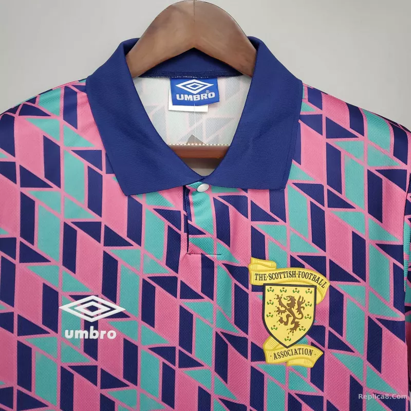 89-90 Scotland Away Soccer Retro Jersey - detail