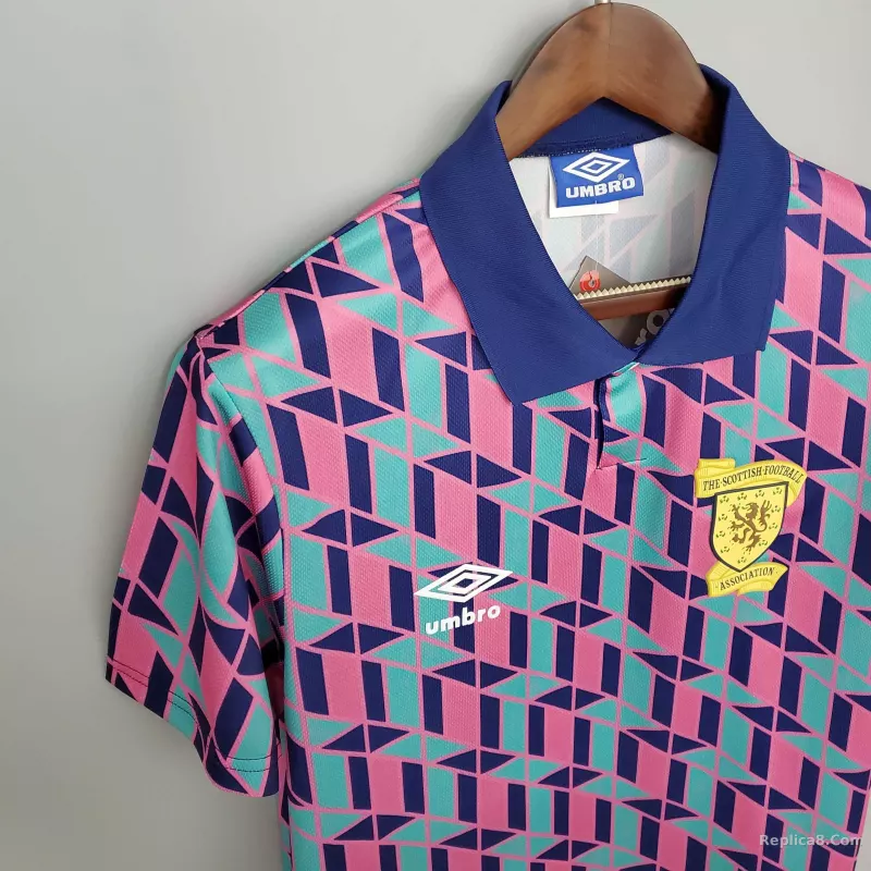 89-90 Scotland Away Soccer Retro Jersey - detail