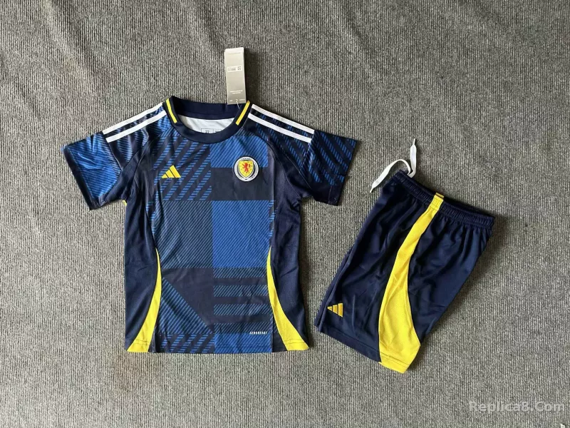 2024 Scotland Euro Cup Home Soccer Kids Kit Jersey+Shorts