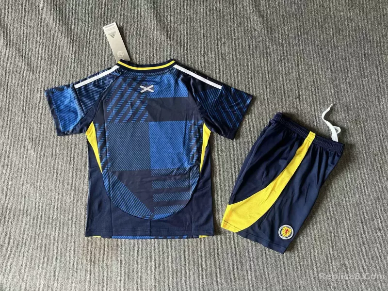 2024 Scotland Euro Cup Home Soccer Kids Kit Jersey+Shorts - detail