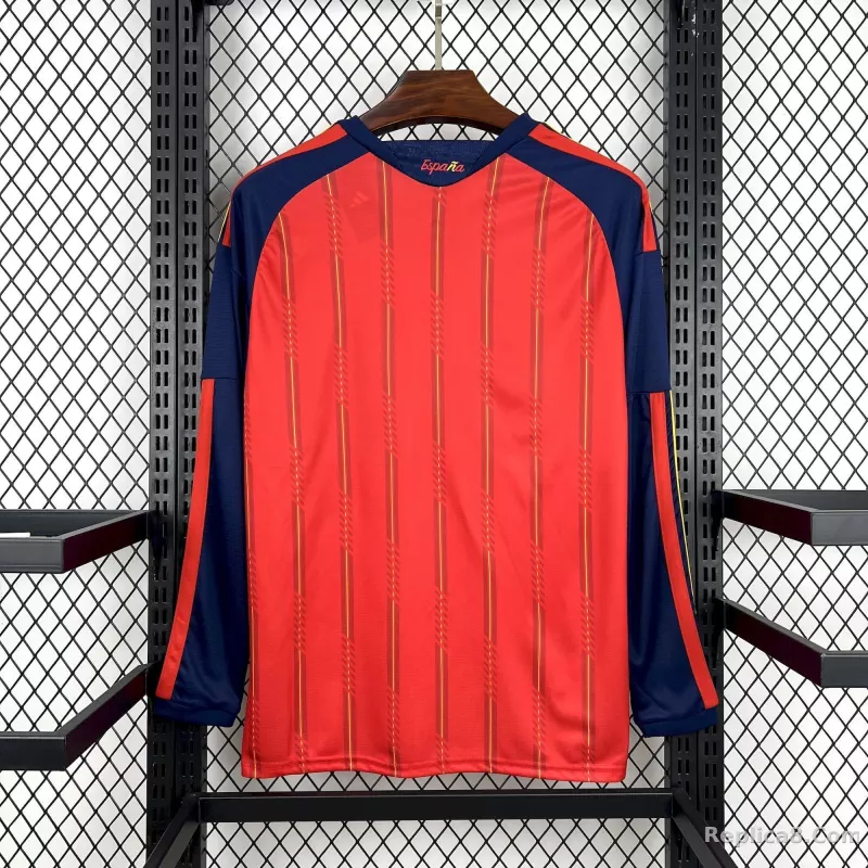 2026 Spain Home World Cup Soccer Jersey Long Sleeve - detail