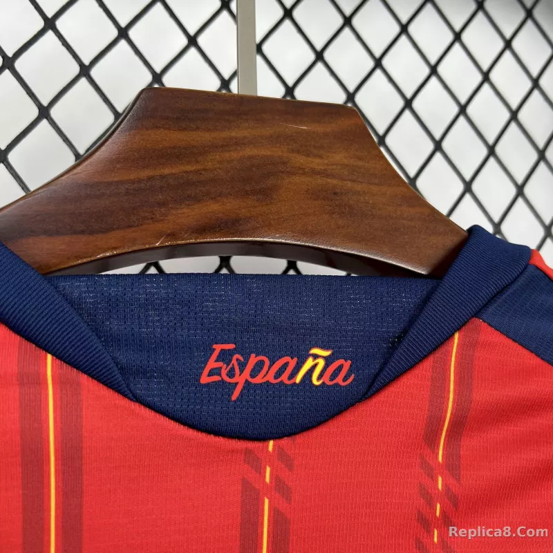 2026 Spain Home World Cup Soccer Jersey Long Sleeve - detail