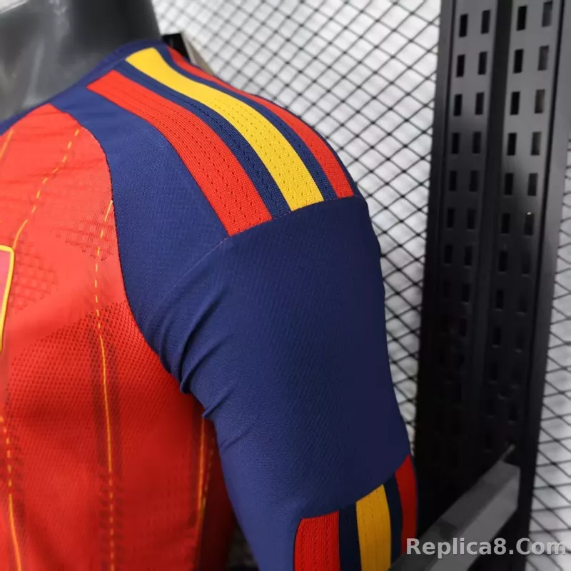 2026 Spain Home World Cup Soccer Jersey Authentic Shirt Long Sleeve - detail