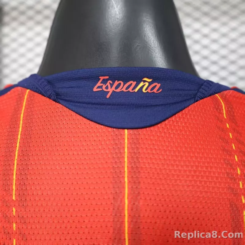 2026 Spain Home World Cup Soccer Jersey Authentic Shirt Long Sleeve - detail