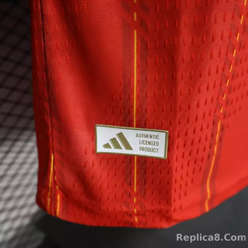 2026 Spain Home World Cup Soccer Jersey Authentic Shirt Long Sleeve - detail