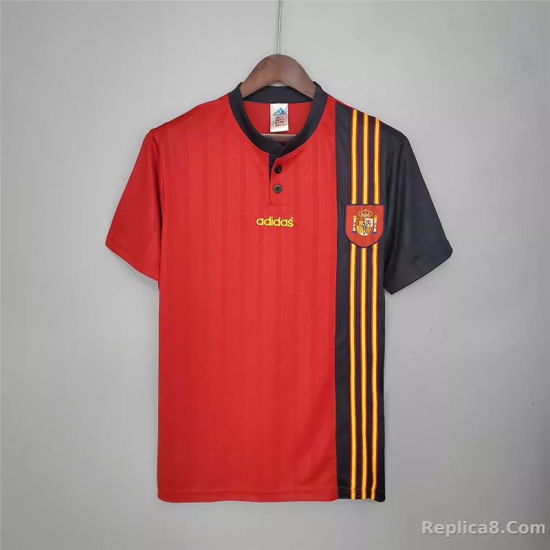 1996 Spain Home Euro Cup Retro Jersey