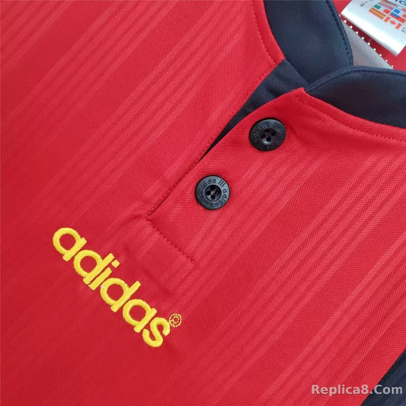 1996 Spain Home Euro Cup Retro Jersey - detail