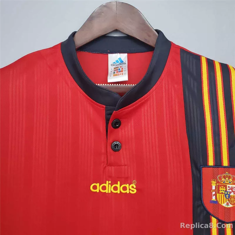 1996 Spain Home Euro Cup Retro Jersey - detail
