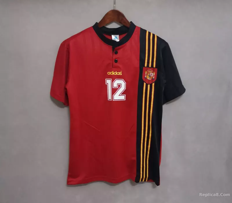 1996 Spain Home Euro Cup Retro Jersey - detail