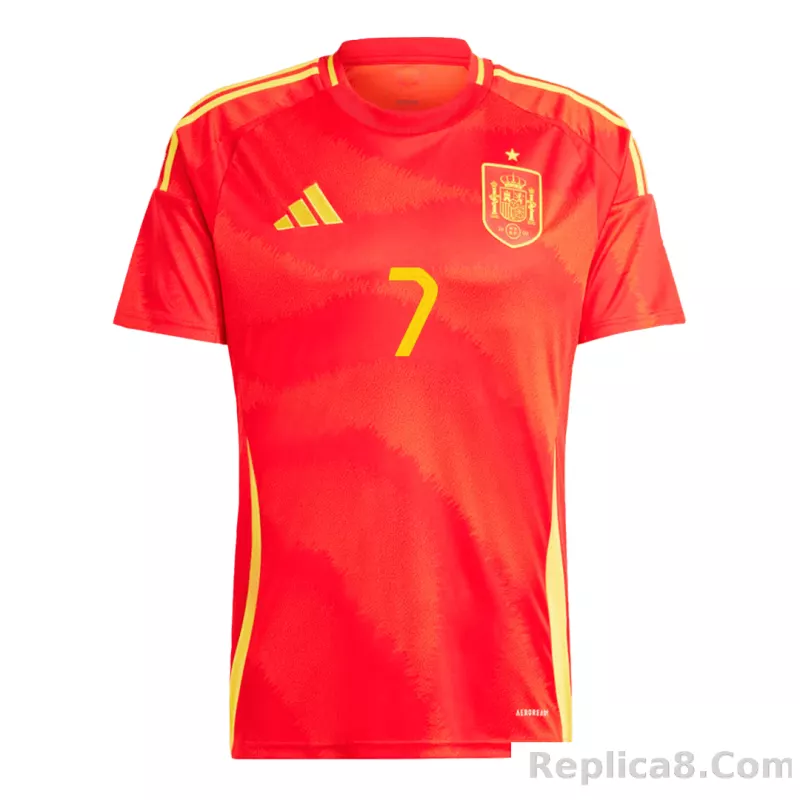 2024 Spain MORATA #7 Euro Cup Home Football Jersey - detail