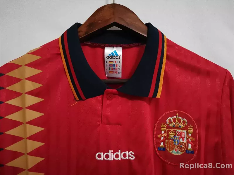 1994 Spain Home World Cup Retro Jersey - detail